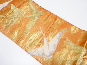 アンティーク　松に群鶴模様織り出し袋帯（材料）